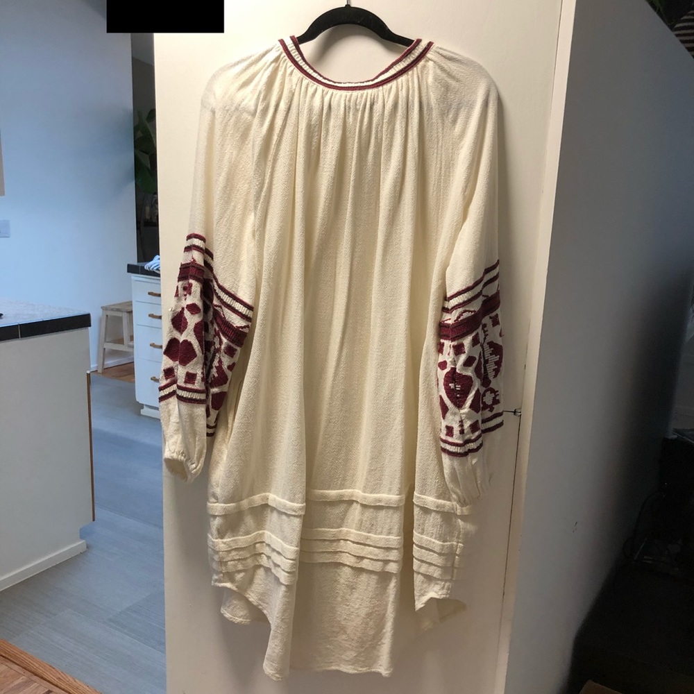 Free People Cream Embroidered Tunic Top - Picture 8 of 9